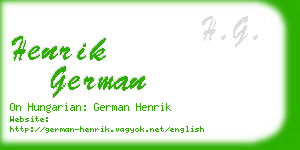 henrik german business card